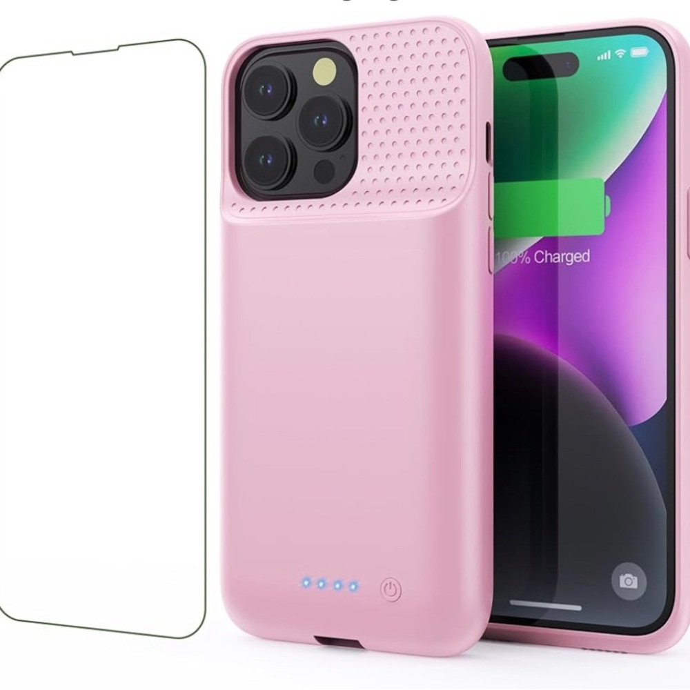 Pink Battery Case for iPhone 13 Pro Max